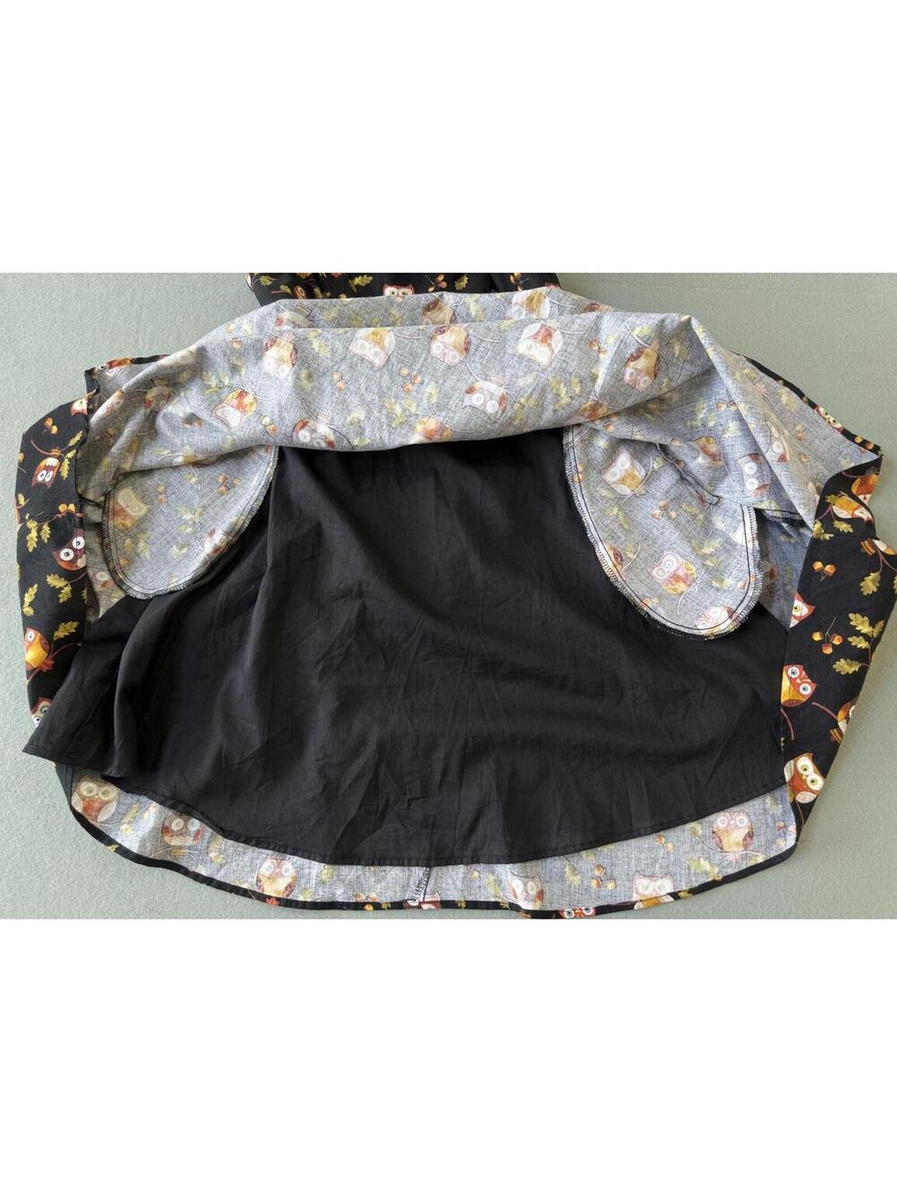 Retrolicious Owl Print Sleeveless Fit & Flare Dress Size M Black Cotton Pockets - Picture 11 of 15